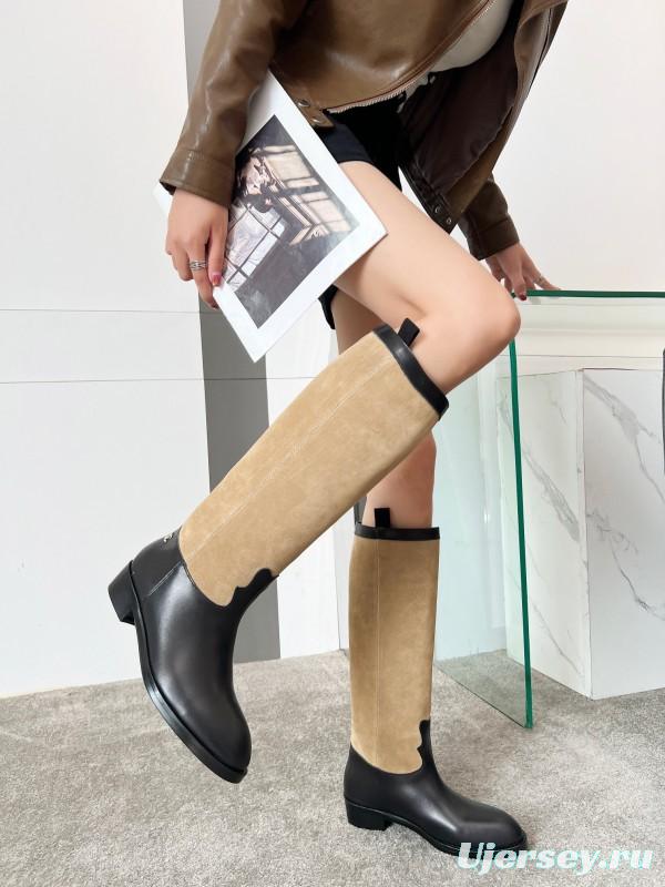 Adidas 2025 SS Western Suede Patchwork Slip-On Riding Boots - LY00400