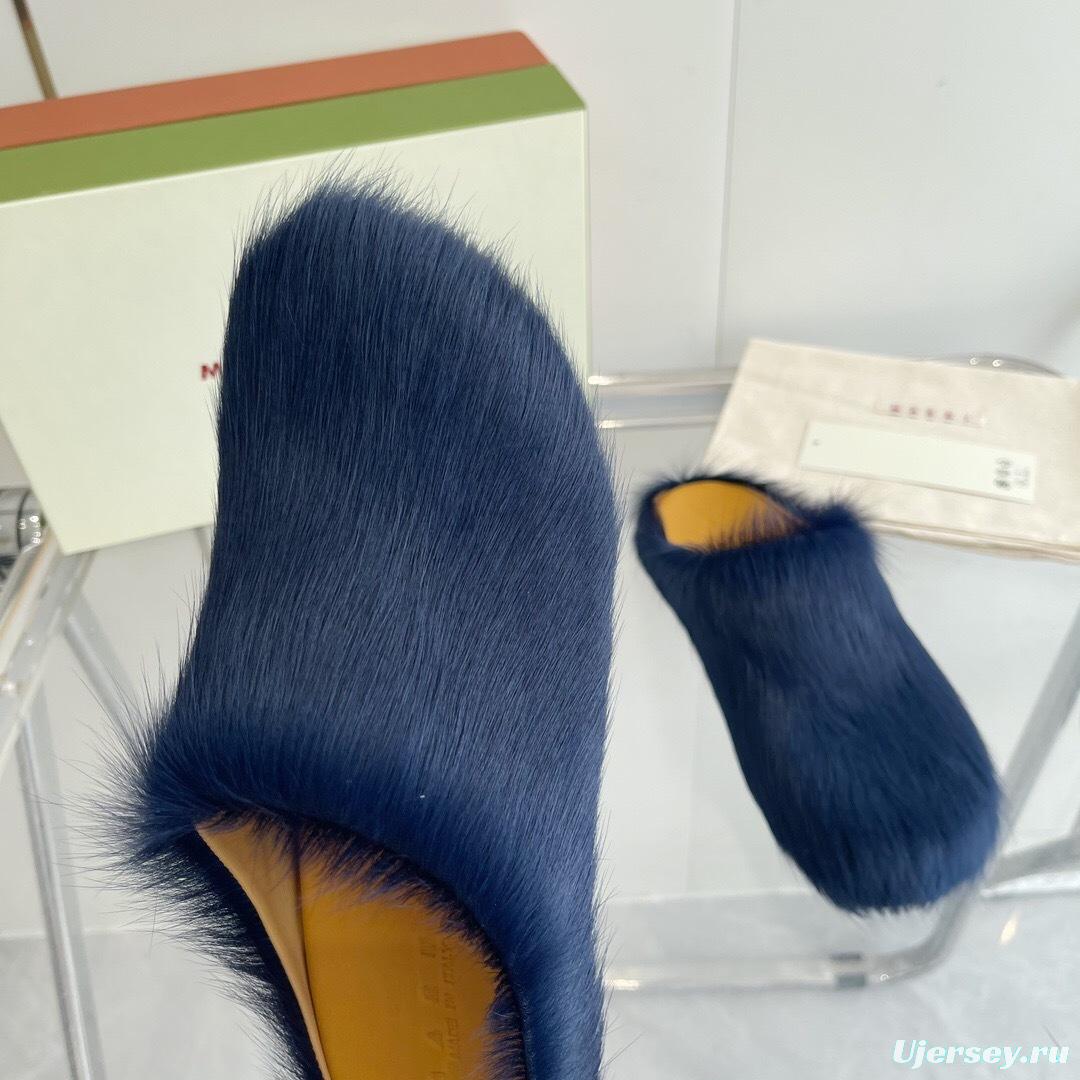 Marni 2025/SS Mule Shoes with Pony Hair - LY00