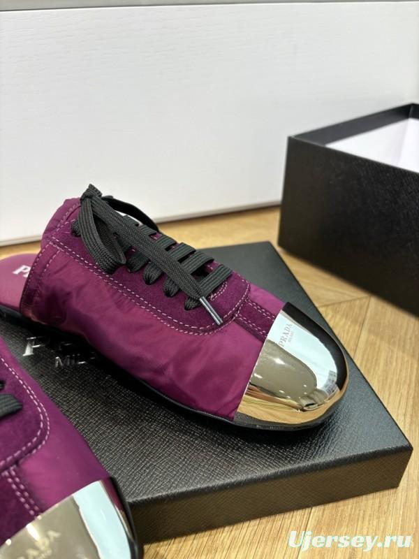 Prada Metal Toe Thin Sole Trainer Casual Shoes - LY00270