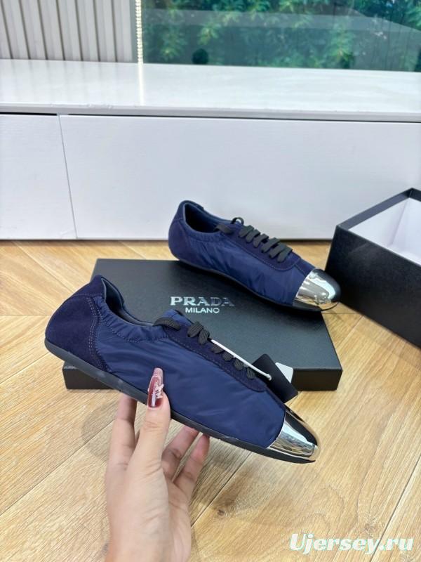 Prada Metal Toe Thin Sole Trainer Casual Shoes - LY00280