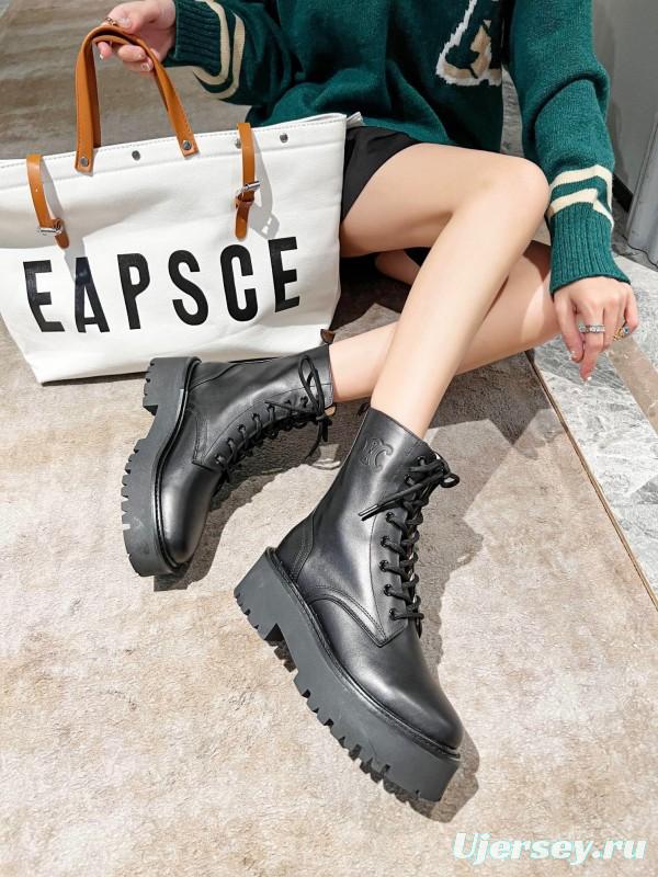 CELINE Triomphe Thin Strap Platform Ankle Boots - L Y00320