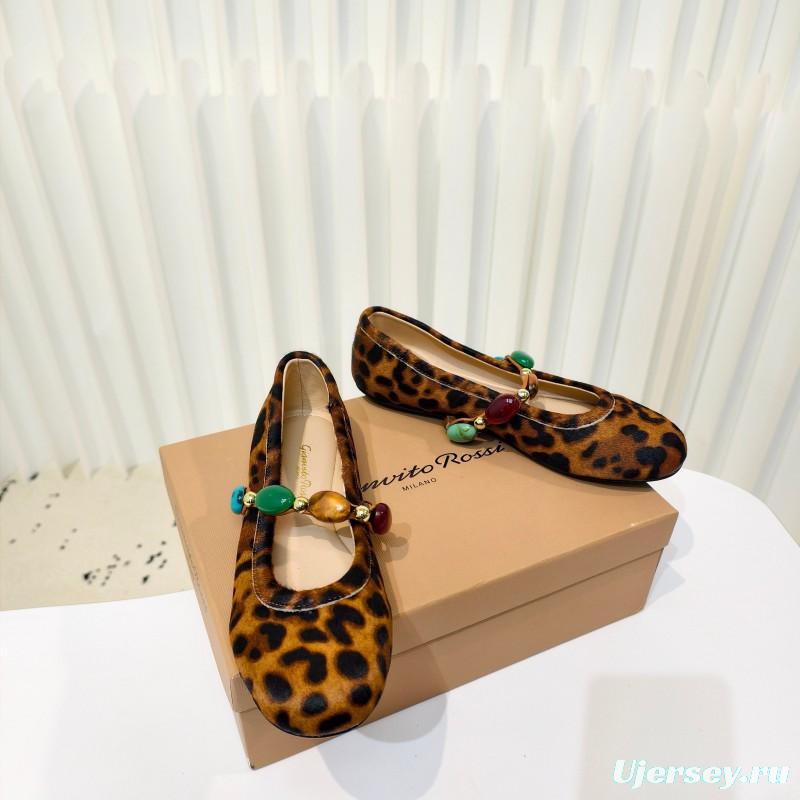 Gianvito Rossi Bohemian Style Turquoise Flat Ballet Shoes - LY00320