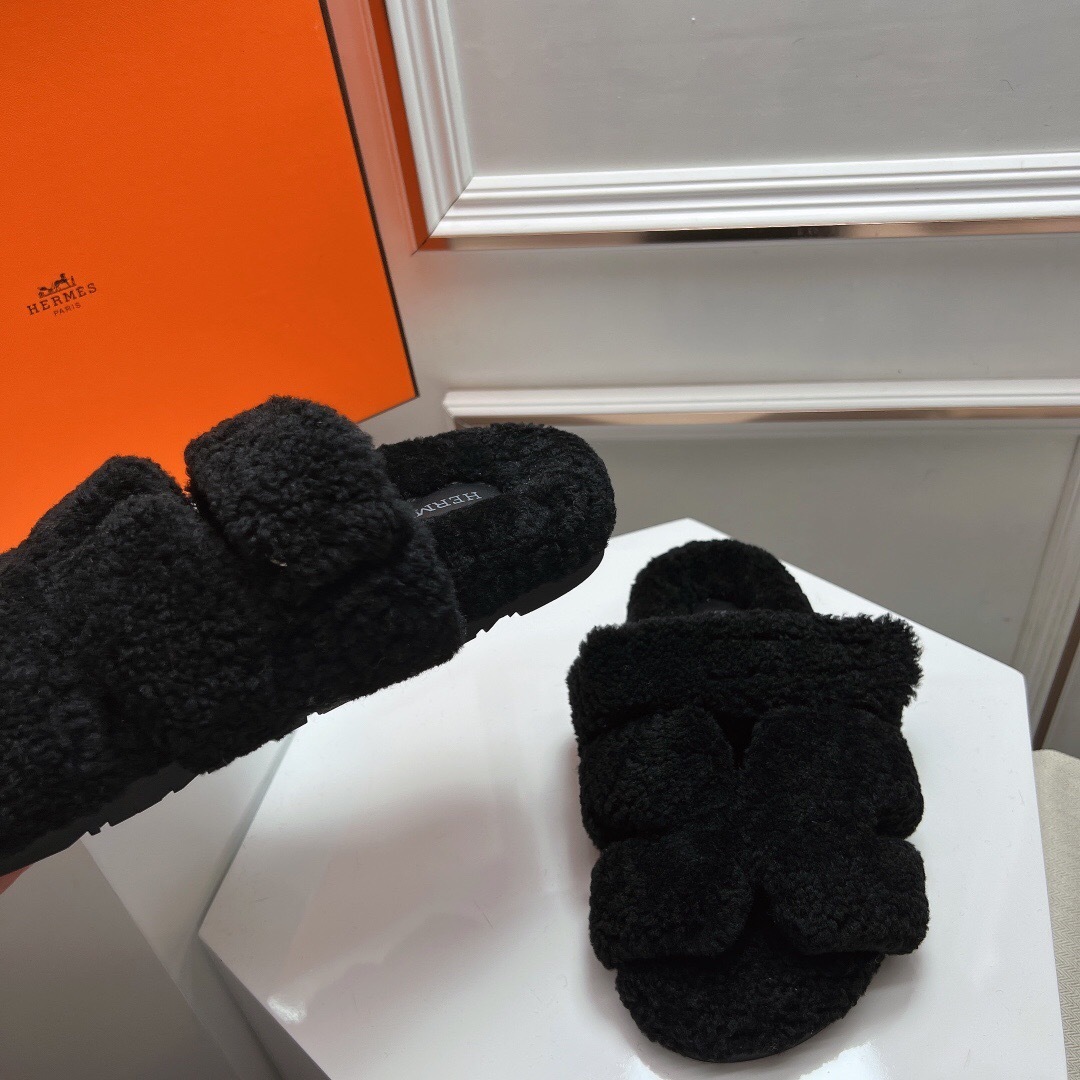 H Love Second Uncle Shoes Fur Slippers - LY00270
