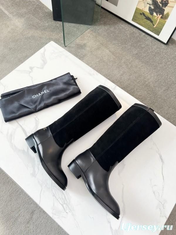 Adidas 2025 SS Suede Patchwork Chelsea Riding Boots Western Cowboy Boots - ModelX