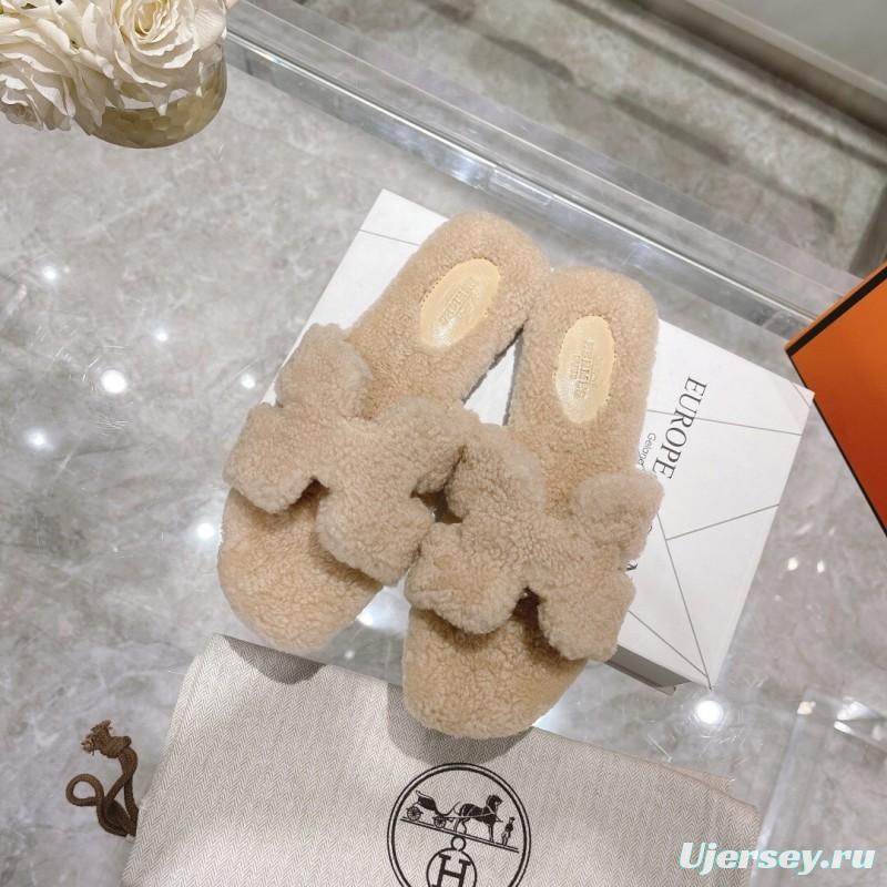 H Home Love Teddy Wool H Slippers Flat Sole Winter - LY00240