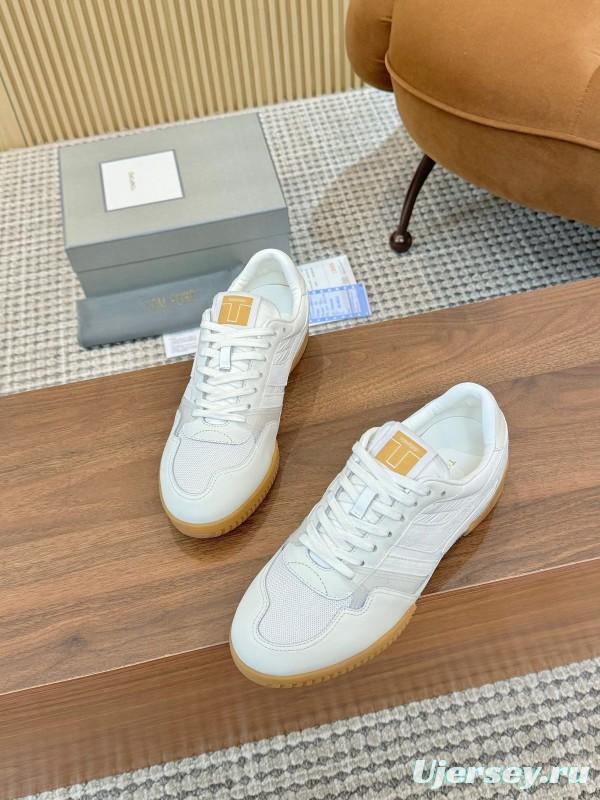 Tom Ford 2025 SS Casual Sneakers with Classic Color Blocking and Imported Leather Insole - AS00350