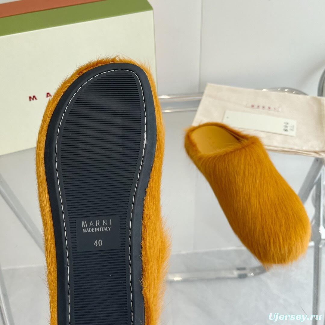 Marni 2025/SS Mule Shoes with Pony Hair - LY00