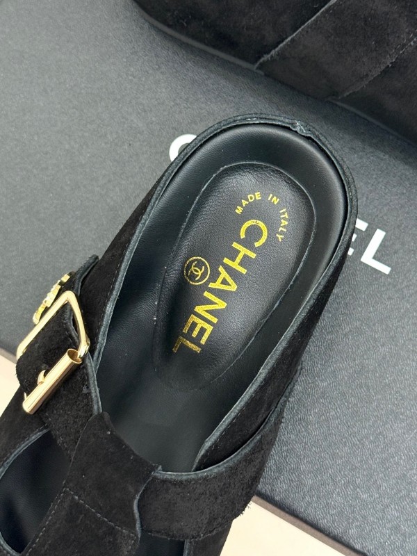 Chanel 2025 SS Minimalist Retro Birkenstock Sandals Half-Slip - KFY00280