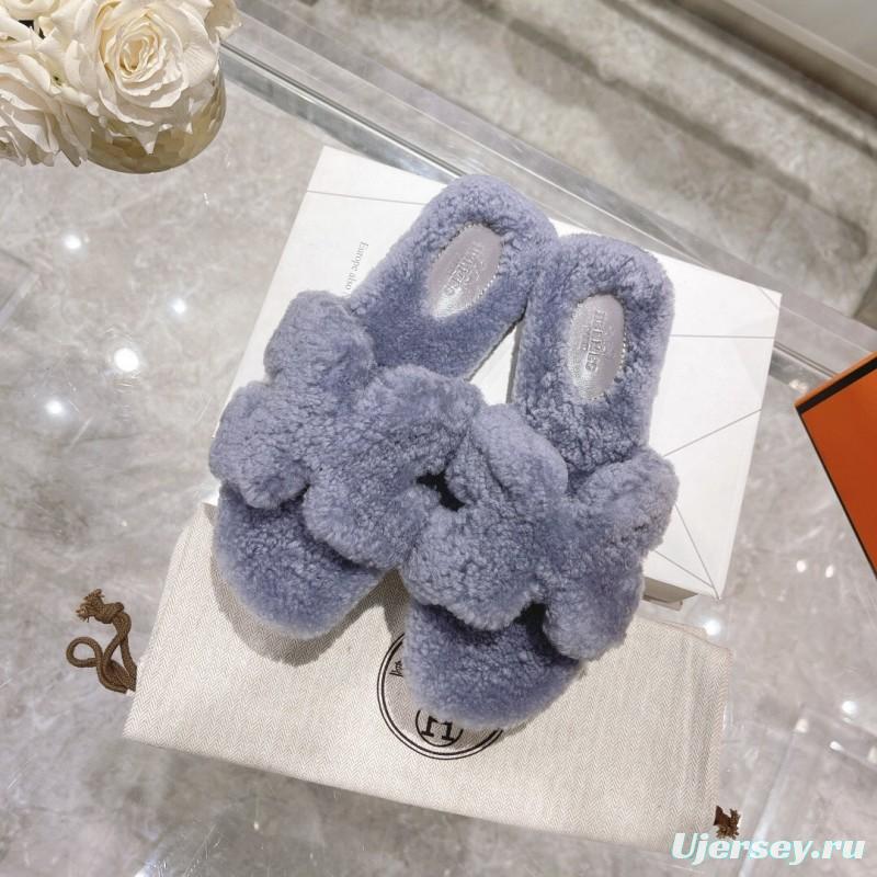 H Teddy Wool H Slippers Flat Sole - LY00240