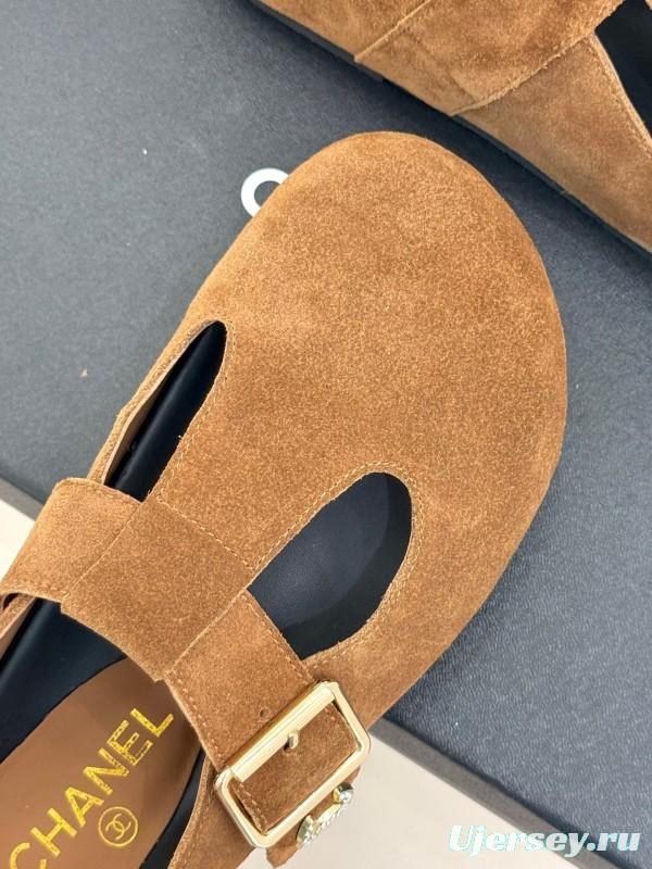 Chanel 2025 SS Minimalist Retro Birkenstock Sandals Half-Drag - KFY00280