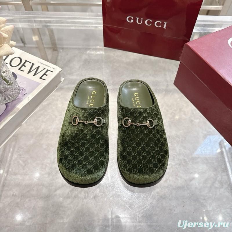 Gucci Women's Mule Shoes Velvet with Horsebit Detail - LY00240