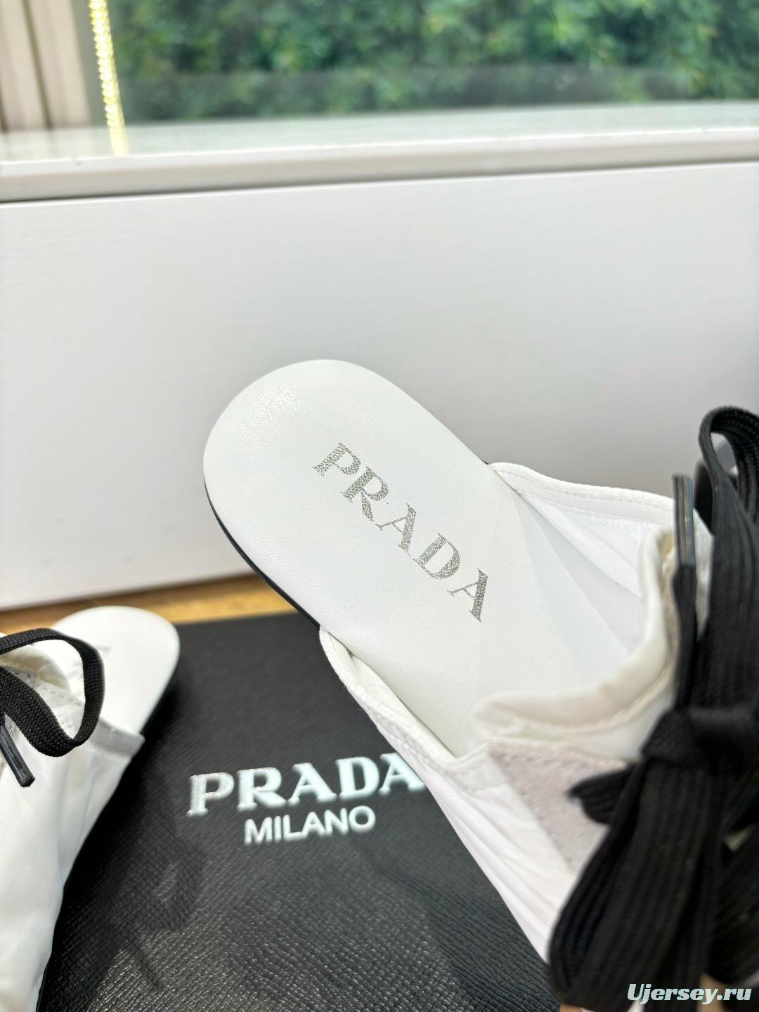 Prada Metal Toe Thin Sole Trainer Casual Shoes - LY00270