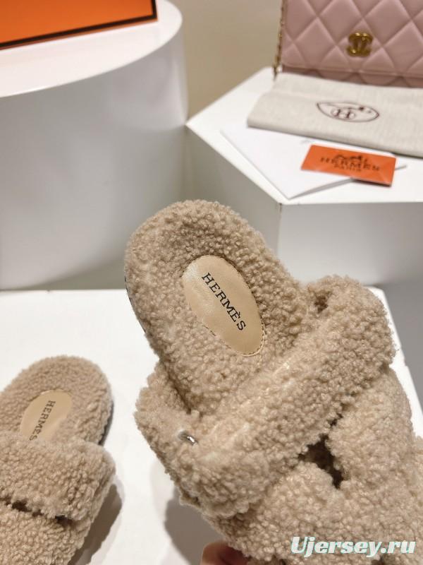 H Love Erjiu Full Fur Slippers Granule Fur Style - LY00300