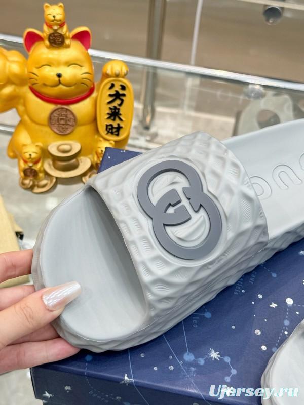 Gucci Lido Interlocking G Textured Rubber Sandals for Men - AS00170