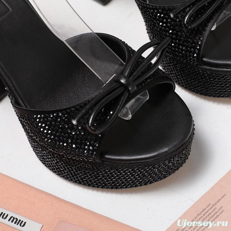 MIUMIU Bling Crystal Sandals with Swarovski Elements - KFY00340