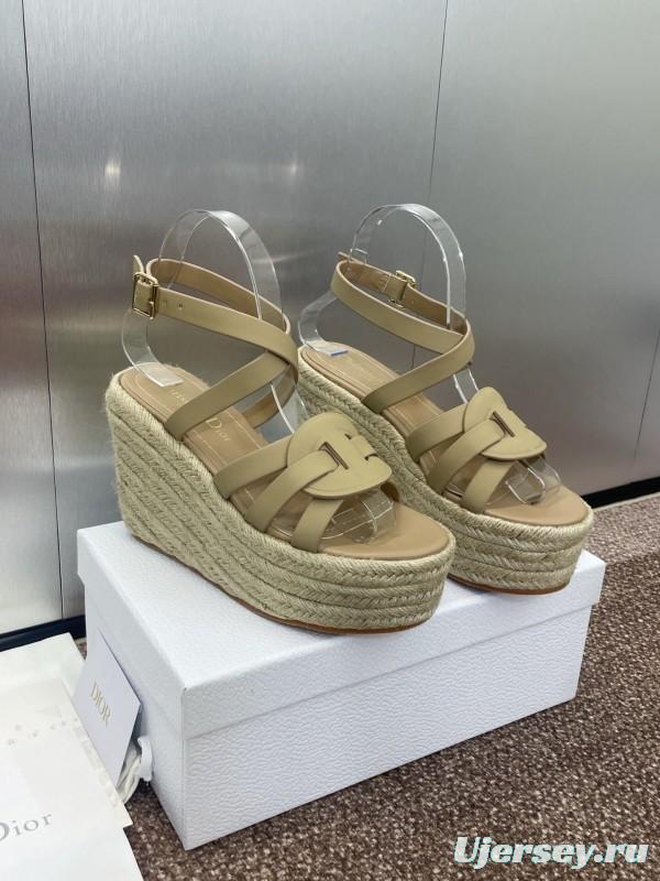 Dior D-Club Jelly Color Hollow Layered Cross Strap Platform High Heel Women's Shoes - KFY00290