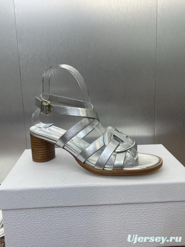 Dior D-Club Jelly Color Hollow Layered Cross Strap Mid Heel Women Shoes - KFY00290