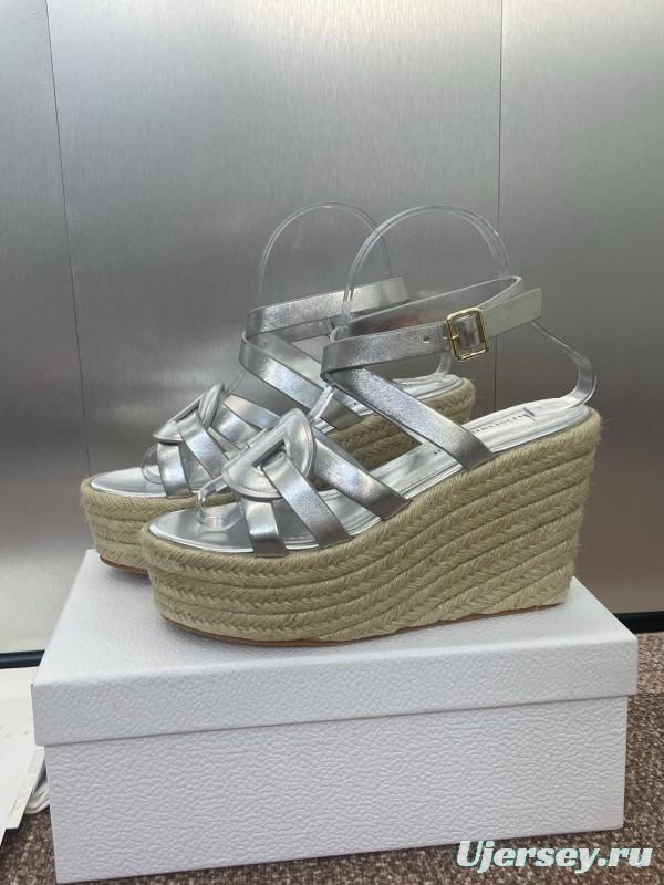 Dior D-Club Jelly Color Hollow Layered Cross Strap Platform High Heel Women's Shoes - KFY00290