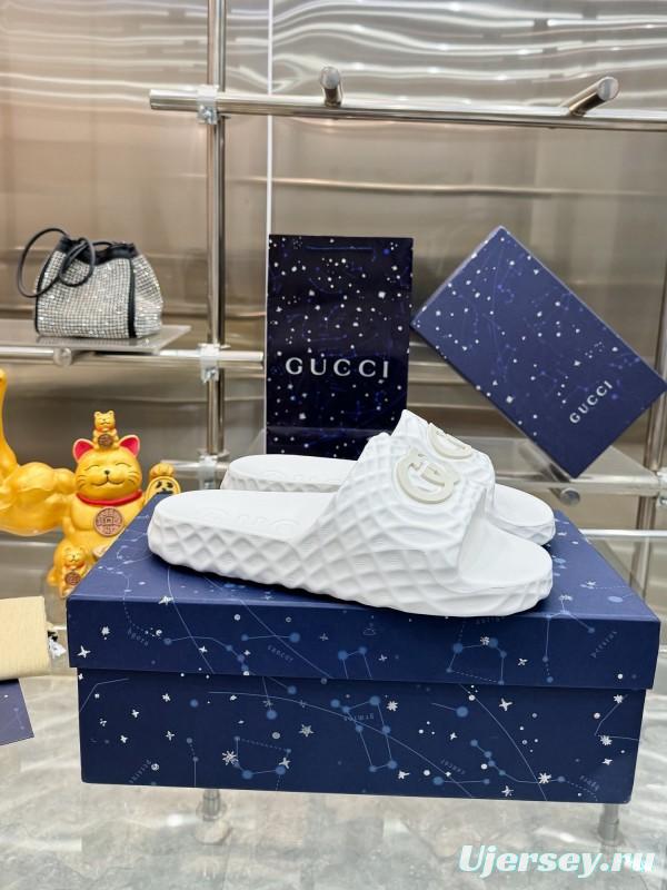 Gucci Lido Interlocking G Textured Rubber Sandals for Men - AS00170