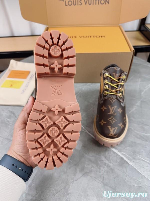 Timberland LV Monogram Waterproof Suede Leather 6-Inch Boots - LY00370