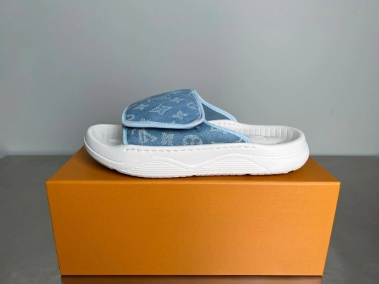 Louis Vuitton Miami Mule Slippers with Hook-and-Loop Strap - YC