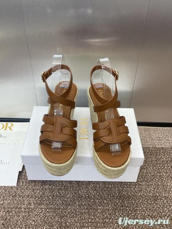 Dior D-Club Jelly Color Hollow Layered Cross Strap Platform High Heel Women's Shoes - KFY00290