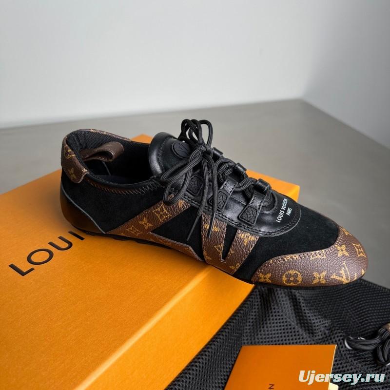Lv Sneakerina 2025 SS Ballet Round Toe Lace-Up Low Top Lifestyle Casual Shoes - YC
