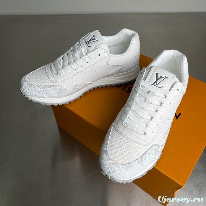 Lv Run Away Calfskin Leather Round Toe Lace-Up Low Top Casual Shoes Men's - YC