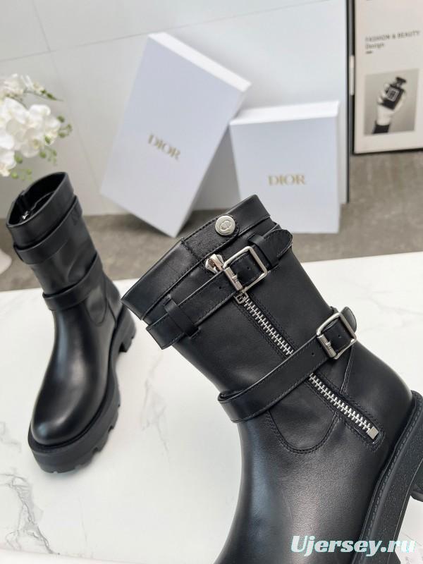 Dior 2025/ss Retro British Style Brogue New Knight Boots - LY00390