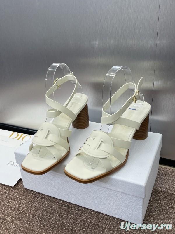 Dior D-Club Spring Summer New Jelly Color Hollow Layered Cross Strap High Heel Women Shoes - KFY00290