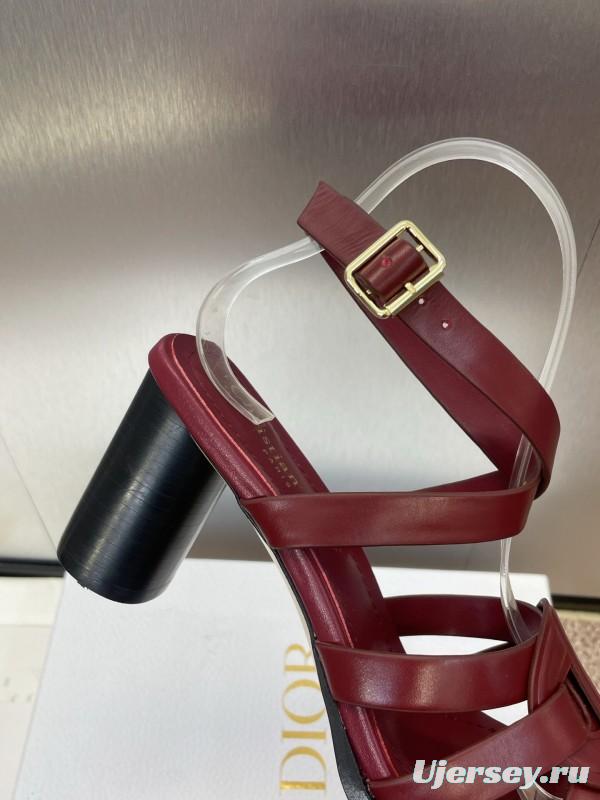 Dior D-Club Jelly Color Hollow Layered Cross Strap High Heel Women Shoes - KFY00290