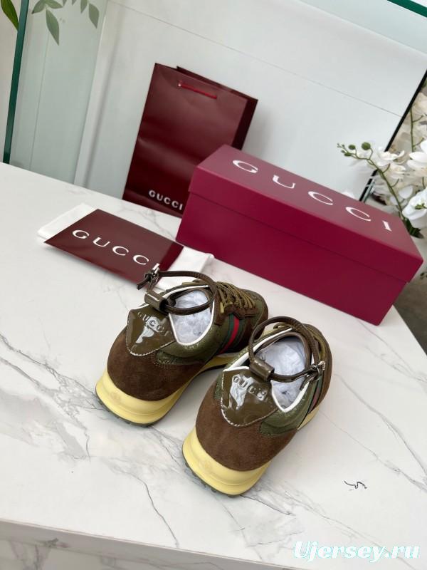 Gucci Women's Casual Shoes with GG Supreme Print and Metal Horsebit Detail - AS00330