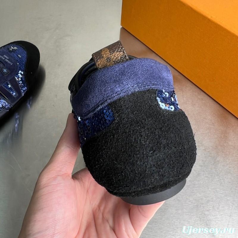 L v Sneakerina 2025/SS Ballet Round Toe Lace-Up Low Top Casual Lifestyle Shoes - YC