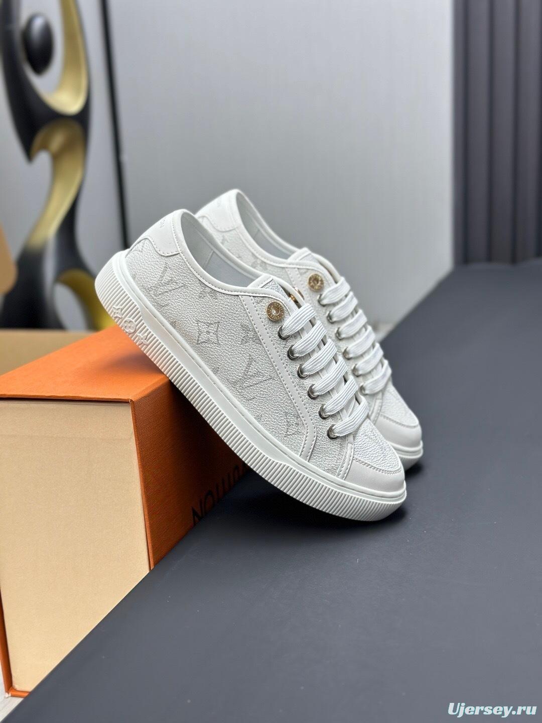 Louis Vuitton Time Out Series Animal Print Casual White Sneakers - AS00260