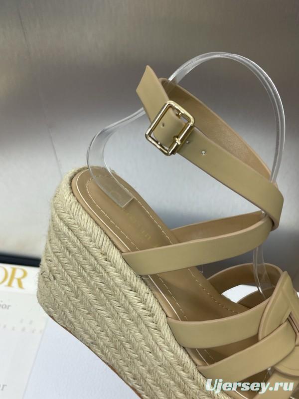 Dior D-Club Jelly Color Hollow Layered Cross Strap Platform High Heel Women's Shoes - KFY00290