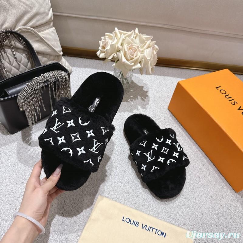Lv 2025/ss Wool Lazy Slippers - LY00240