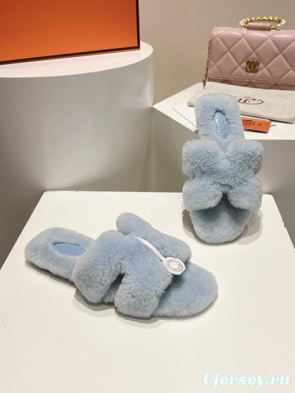 Hermès 2025 SS Love Slipper Flat Wool Slipper - LY00240