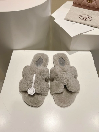 Hermès Teddy Wool Flat Slippers - LY00240