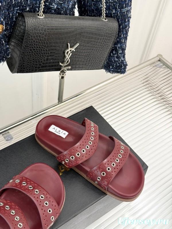 Alaia 2025 SS Hollow-Out Casual Sandals - KFY00260