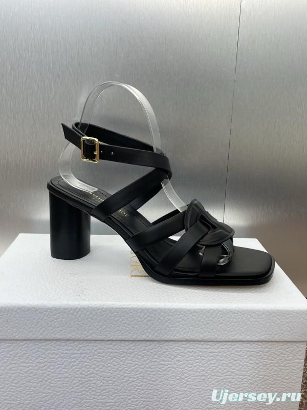 Dior D-Club Jelly Color Hollow Layered Cross Strap High Heel Women's Shoes - KFY00290