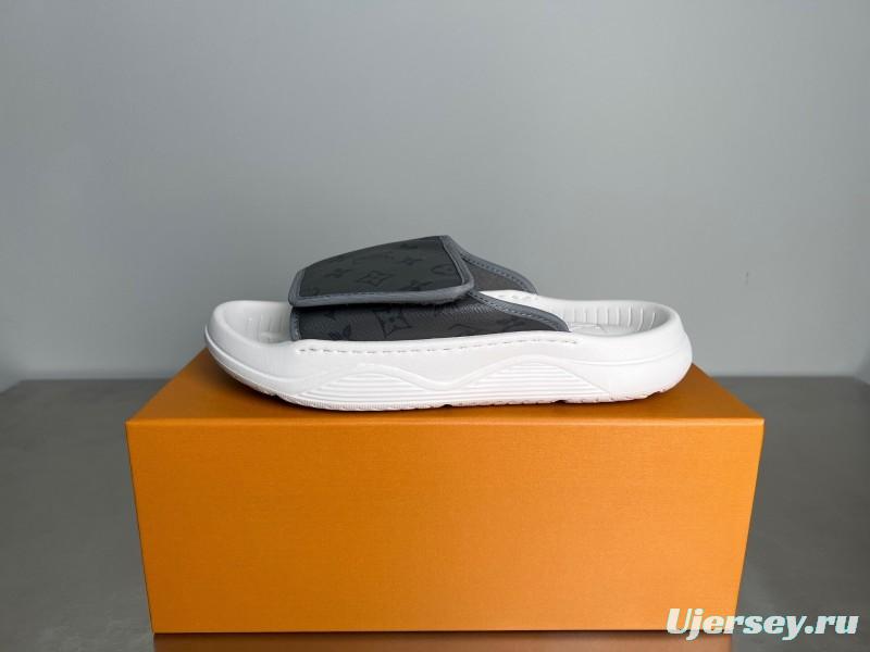 Louis Vuitton Miami Mule Slip-On Sandals with Hook-and-Loop Fastening - YC