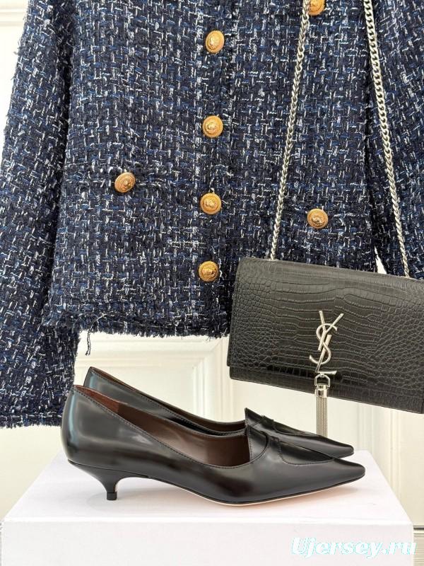 The Row Kitten Heel Pointed Toe High Heels Minimalist Design - KFY00320