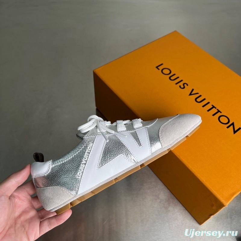 Lv Sneakerina 2025 SS Ballet Round Toe Lace-Up Low Top Lifestyle Casual Shoes - YC