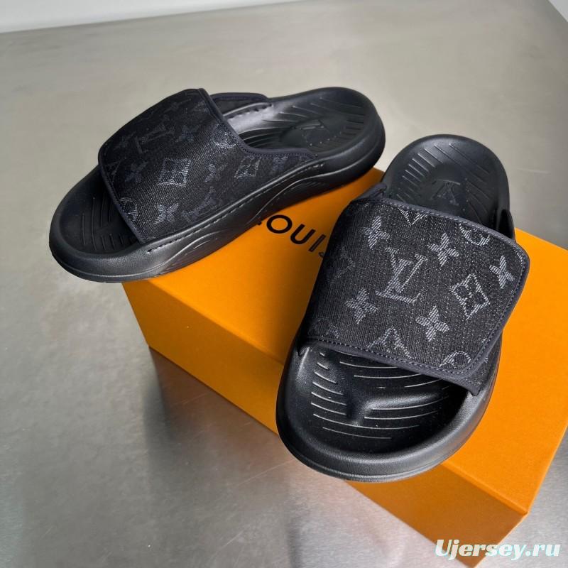 Louis Vuitton Miami Mule Slip-On Sandals with Hook and Loop Fastener - YC