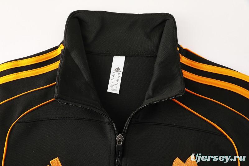 25/26 Roma Black Full Zipper Jacket+Long Pants