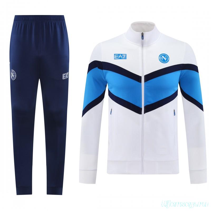 25/26 Napoli White Full Zipper Jacket+Long Pants