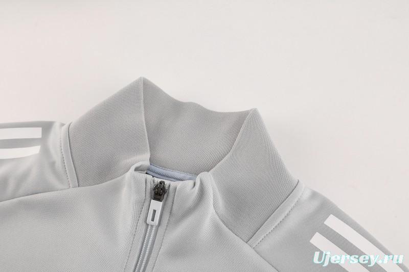 2025 Adidas Grey Full Zipper Jacket+Long Pants