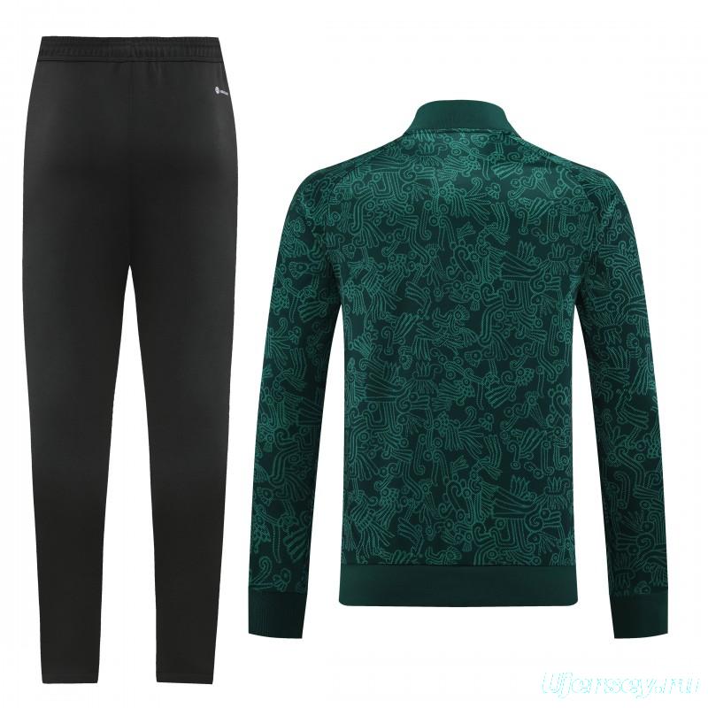 2025 Mexico Green Full Zipper Jacket+Long Pants