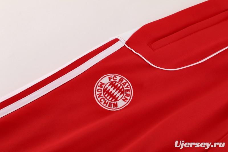 25/26 Bayern Munich Red Full Zipper Jacket+Long Pants