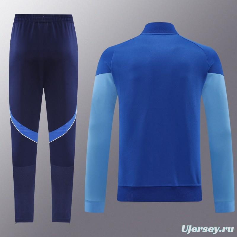 2025 Adidas Colorful Blue Full Zipper Jacket+Long Pants